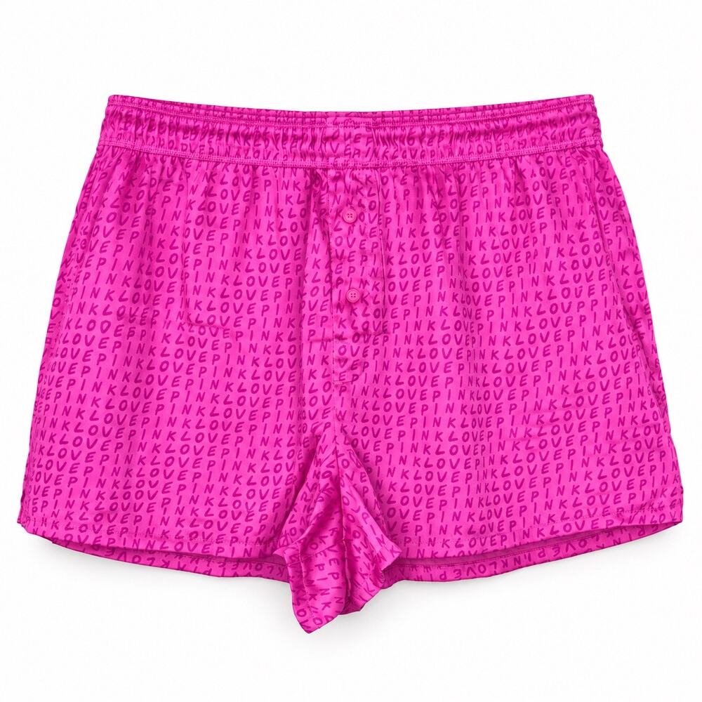 Victoria’s Secret PINK Love Print Hot Pink Sleep Shorts Size Large